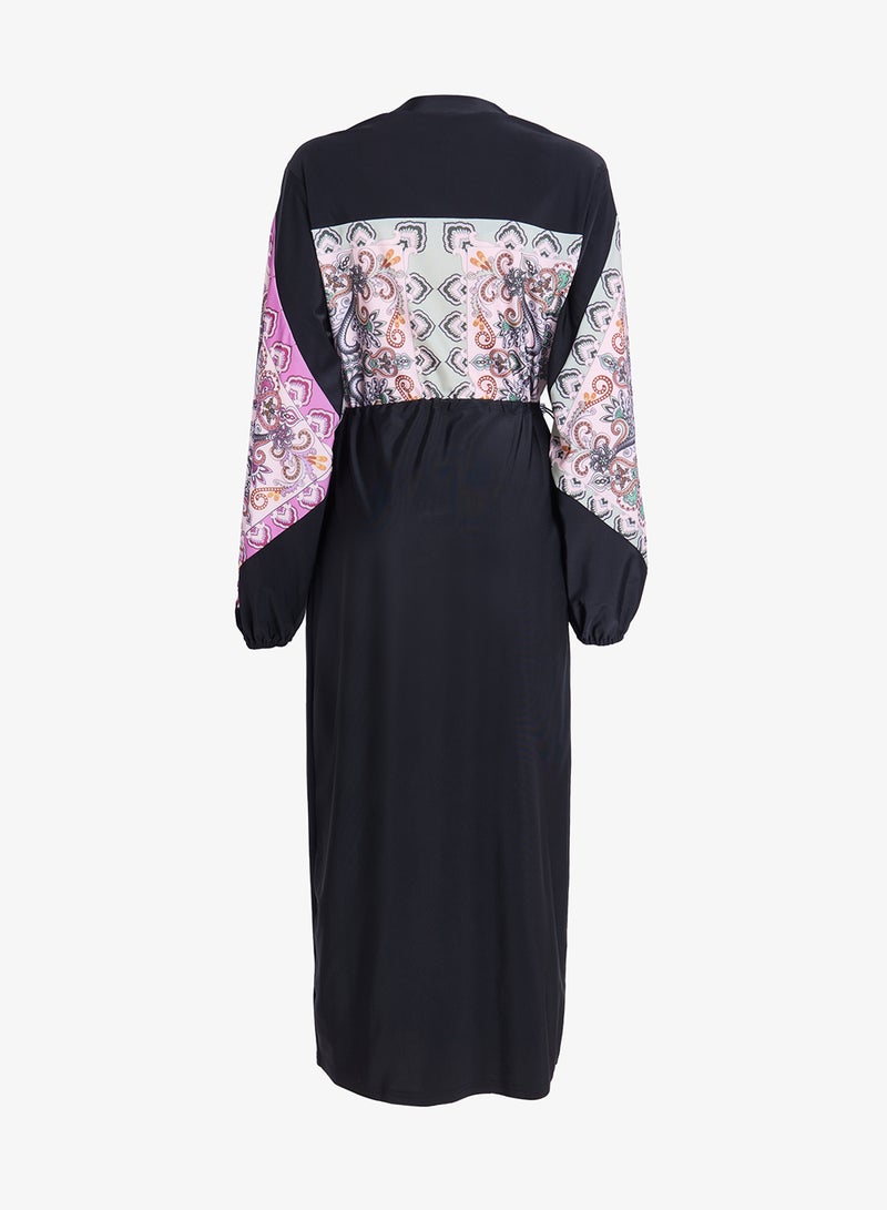 خزانة طقم بوركيني طويل مطبوع - Image 4